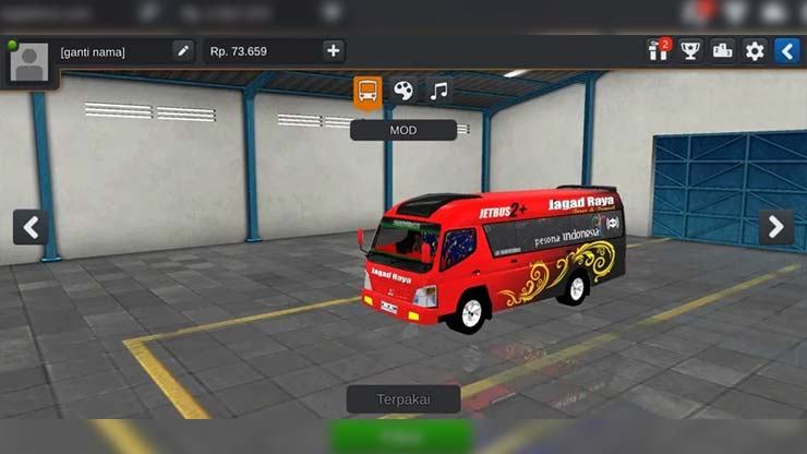 Mod Minibus ELF Travel Pesona Indonesia Merah