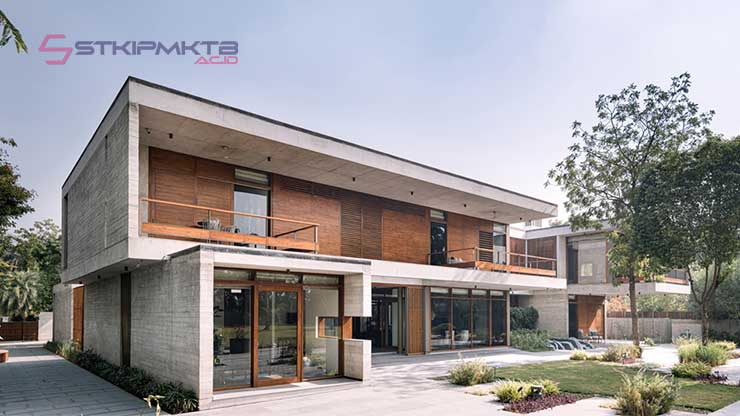 desain rumah 2 lantai minimalis modern elegan dengan Jendela Banyak dan Ruang Terbuka